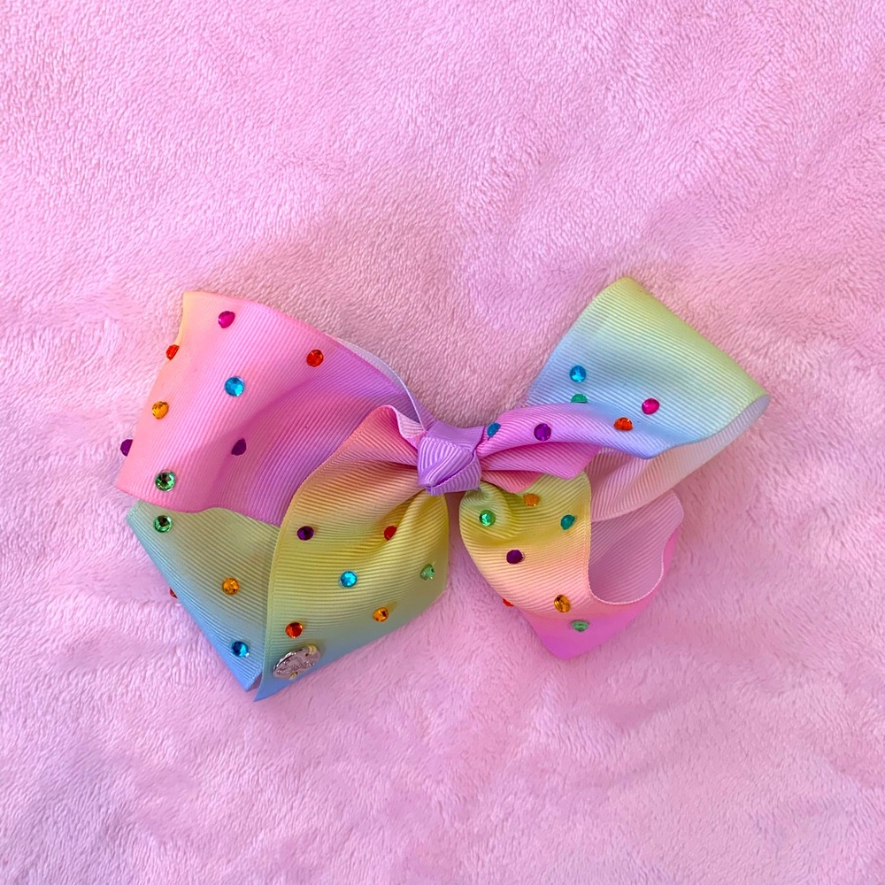 Tie Dye Bow With Multicolor Gems